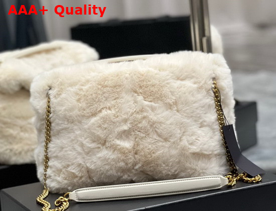 Saint Laurent Puffer Small Bag in Beige Merino Shearling and Lambskin Replica