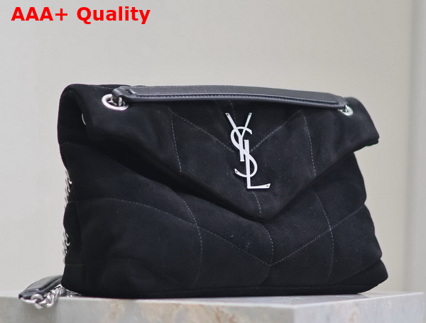 Saint Laurent Puffer Small Bag in Black Suede Replica