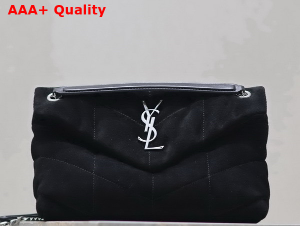 Saint Laurent Puffer Small Bag in Black Suede Replica