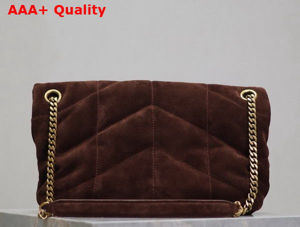 Saint Laurent Puffer Small Bag in Brown Suede Replica