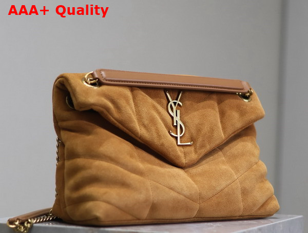 Saint Laurent Puffer Small Bag in Cinnamon Suede Replica