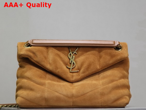 Saint Laurent Puffer Small Bag in Cinnamon Suede Replica