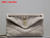 Saint Laurent Puffer Small Bag in Light Grey Suede Replica