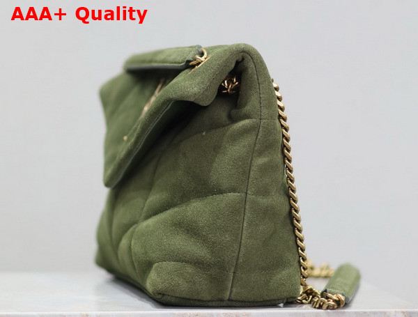 Saint Laurent Puffer Small Bag in Olive Suede Leather Replica