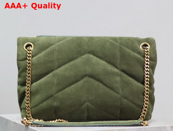 Saint Laurent Puffer Small Bag in Olive Suede Leather Replica