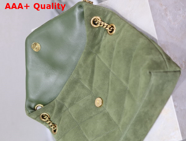 Saint Laurent Puffer Small Bag in Olive Suede Leather Replica