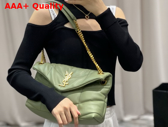 Saint Laurent Puffer Small Bag in Pistache Quilted Lambskin Replica