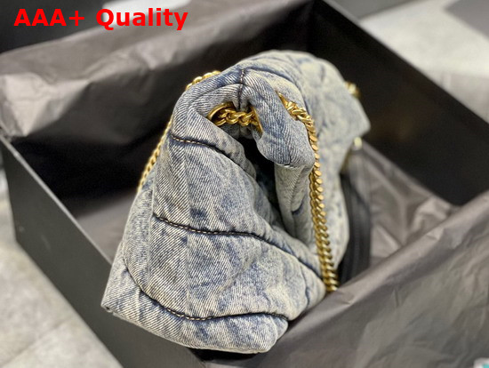 Saint Laurent Puffer Small Bag in Quilted Vintage Denim and Calfskin Replica