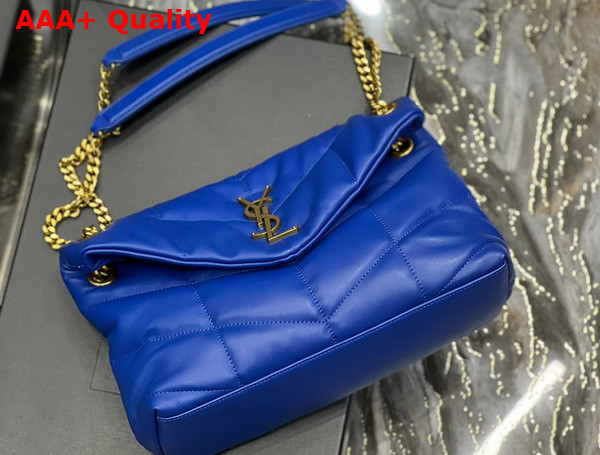 Saint Laurent Puffer Small Chain Bag in Blue Quilted Lambskin Replica