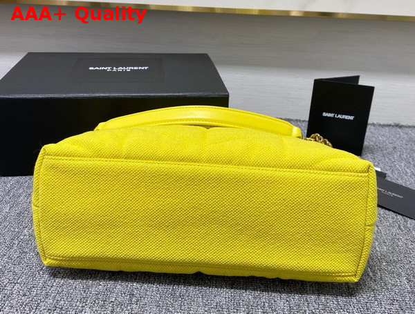 Saint Laurent Puffer Small Chain Bag in Canvas and Smooth Leather Jaune Citron Replica