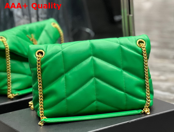 Saint Laurent Puffer Small Chain Bag in Emerald Green Quilted Lambskin Replica