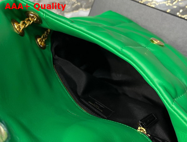 Saint Laurent Puffer Small Chain Bag in Emerald Green Quilted Lambskin Replica