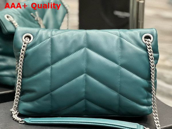 Saint Laurent Puffer Small in Peacock Blue Lambskin Replica