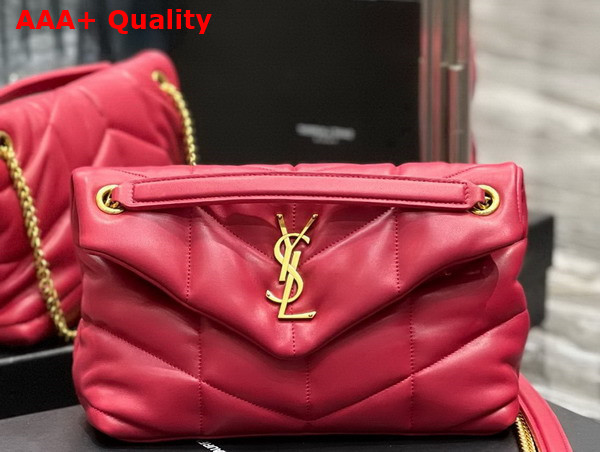 Saint Laurent Puffer Small in Red Lambskin Replica