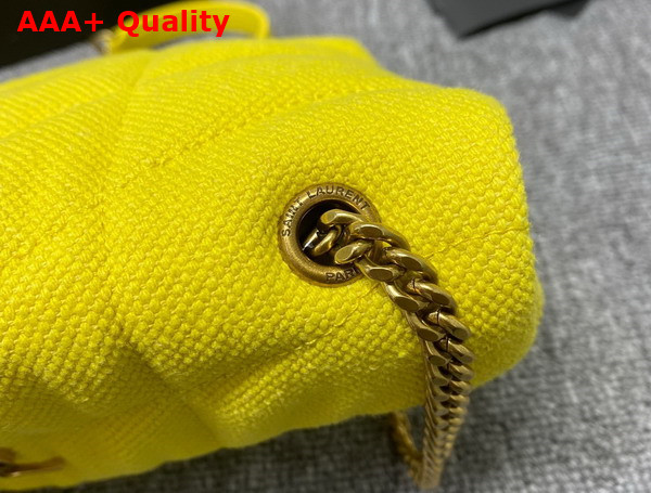 Saint Laurent Puffer Toy Bag in Canvas and Smooth Leather Jaune Citron Replica