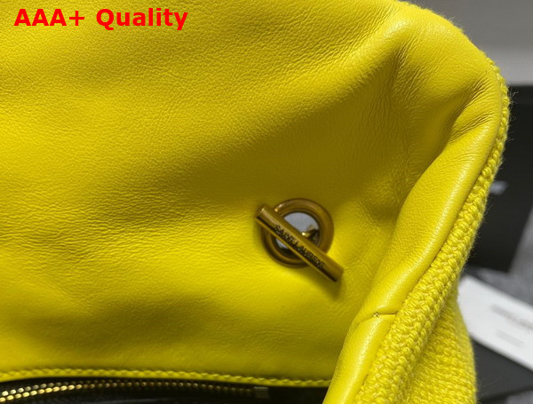 Saint Laurent Puffer Toy Bag in Canvas and Smooth Leather Jaune Citron Replica