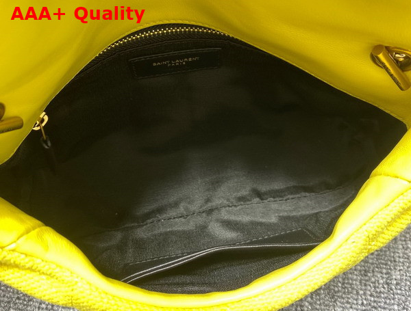 Saint Laurent Puffer Toy Bag in Canvas and Smooth Leather Jaune Citron Replica