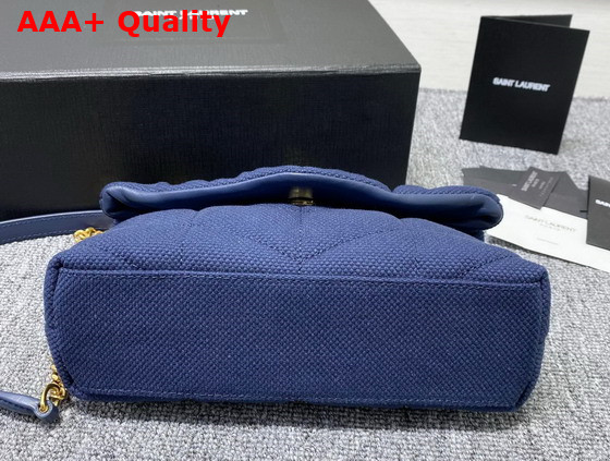 Saint Laurent Puffer Toy Bag in Canvas and Smooth Leather Marine Replica