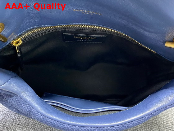 Saint Laurent Puffer Toy Bag in Canvas and Smooth Leather Marine Replica