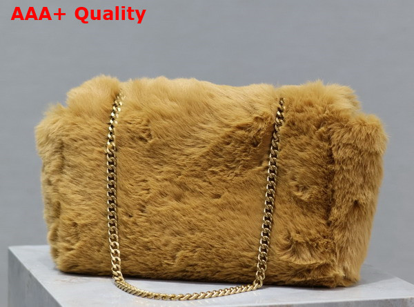 Saint Laurent Reversible Small Kate Bag in Light Brown Rabbit Fur Replica