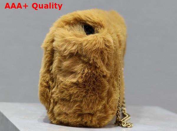 Saint Laurent Reversible Small Kate Bag in Light Brown Rabbit Fur Replica