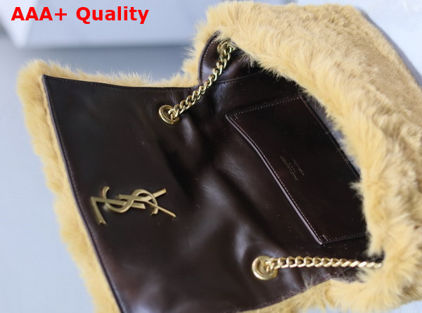 Saint Laurent Reversible Small Kate Bag in Light Brown Rabbit Fur Replica