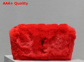 Saint Laurent Reversible Small Kate Bag in Red Rabbit Fur Replica