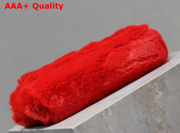 Saint Laurent Reversible Small Kate Bag in Red Rabbit Fur Replica