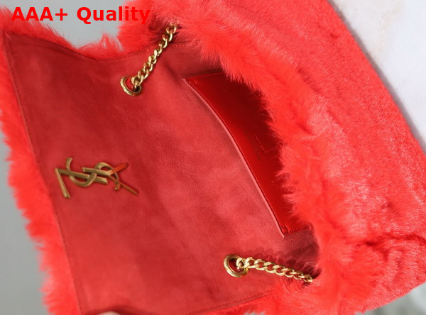 Saint Laurent Reversible Small Kate Bag in Red Rabbit Fur Replica