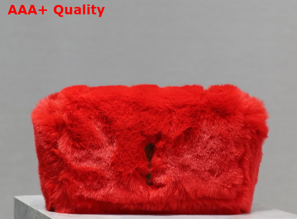 Saint Laurent Reversible Small Kate Bag in Red Rabbit Fur Replica