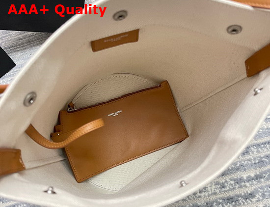 Saint Laurent Rive Gauche Bucket Bag in Linen Natural Replica