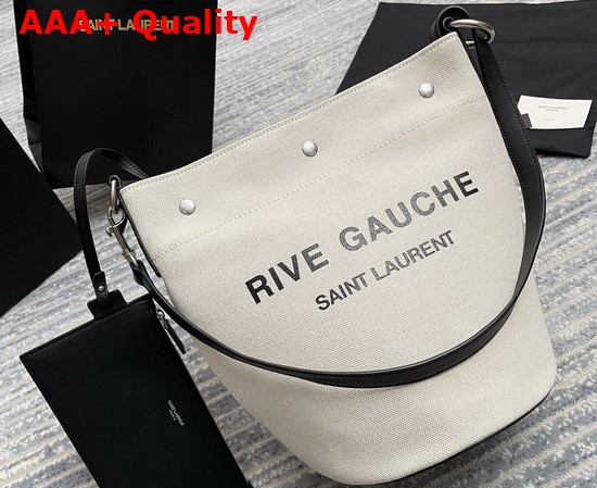 Saint Laurent Rive Gauche Bucket Bag in White Linen Replica