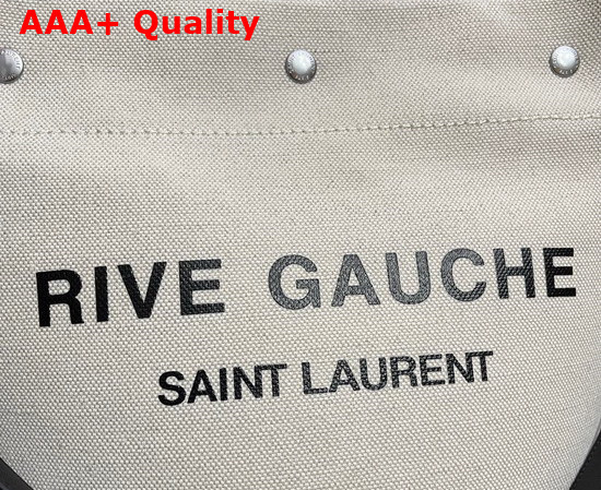 Saint Laurent Rive Gauche Bucket Bag in White Linen Replica