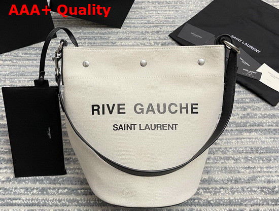 Saint Laurent Rive Gauche Bucket Bag in White Linen Replica