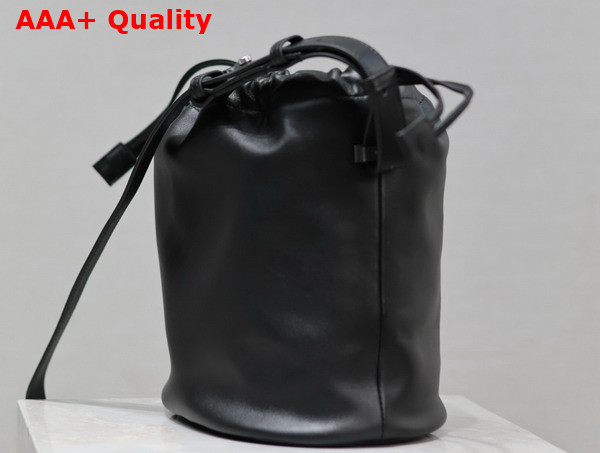 Saint Laurent Rive Gauche Laced Bucket Bag in Black Smooth Leather Replica