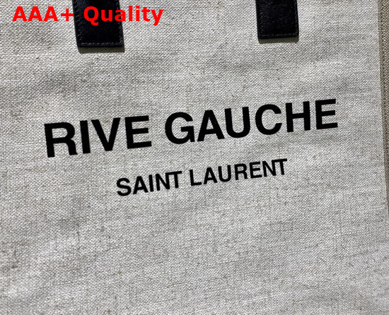 Saint Laurent Rive Gauche N S Shopping Bag in Linen and Cotton White Linen Replica