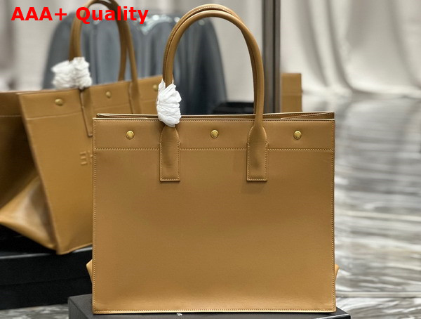 Saint Laurent Rive Gauche Small Tote Bag in Honey Vegetable Tanned Leather Replica