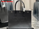 Saint Laurent Rive Gauche Small Tote Bag in Noir Smooth Leather Replica