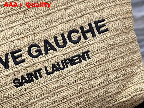 Saint Laurent Rive Gauche Supple Tote Bag in Raffia Crochet Naturel Replica