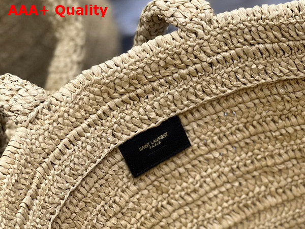 Saint Laurent Rive Gauche Supple Tote Bag in Raffia Crochet Naturel Replica