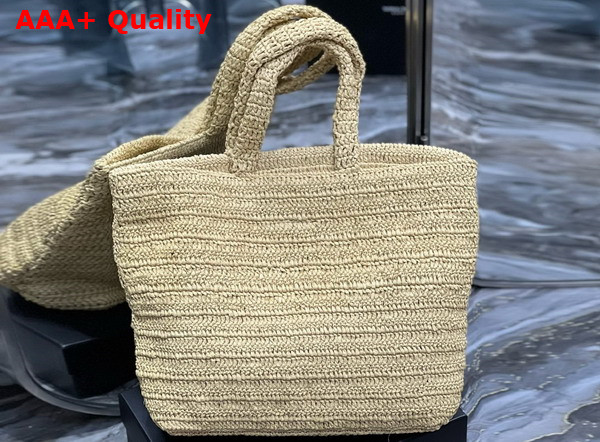 Saint Laurent Rive Gauche Tote in Naturel Raffia Replica