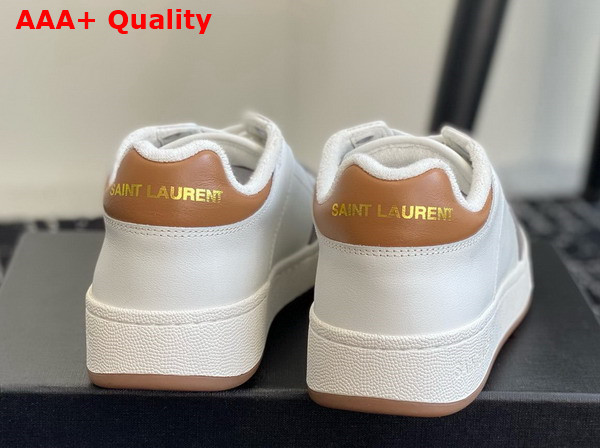 Saint Laurent SL61 Sneakers in Smooth Leather and Suede White and Brown Gold Replica