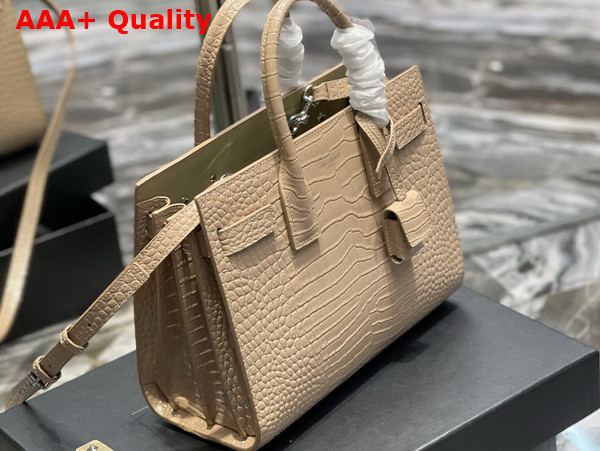 Saint Laurent Sac De Jour Baby Bag in Dark Beige Crocodile Embossed Leather Replica