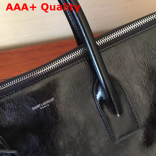 Saint Laurent Sac De Jour Souple 36h Duffle Bag in Black Moroder Leather Replica