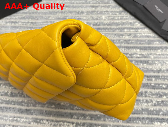 Saint Laurent Sade Puffer Envelope Clutch in Saffron Lambskin Replica