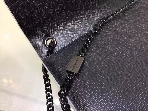 Saint Laurent Satchel in Black Grain De Poudre Textured Leather For Sale