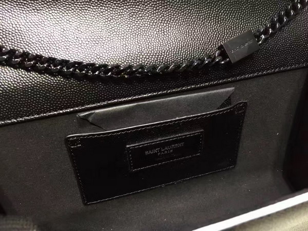 Saint Laurent Satchel in Black Grain De Poudre Textured Leather For Sale