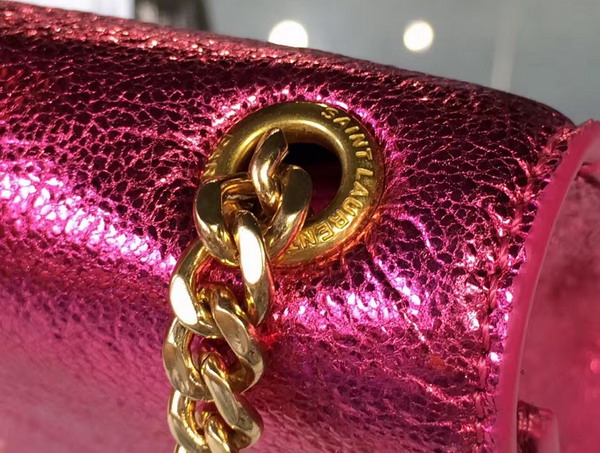 Saint Laurent Satchel in Fuchsia Grained Metallic Leather for Sale