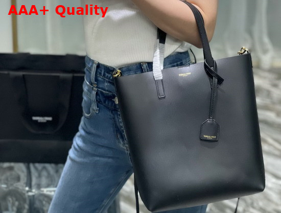 Saint Laurent Shopping Bag Saint Laurent N S in Supple Leather Black Replica