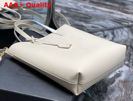 Saint Laurent Shopping Bag Saint Laurent N S in Supple Leather Blanc Vintage Replica